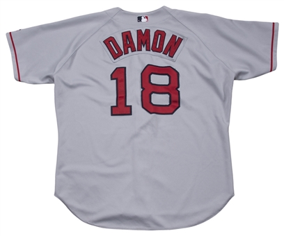2004 Johnny Damon Game Used Boston Red Sox Road Jersey (MEARS)
